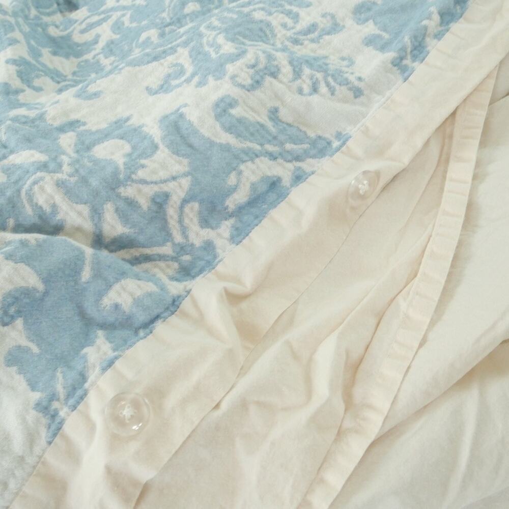 Pottery Barn Jacquard Medallion Duvet Cover Full Queen 2 Standard Shams Blue - Picture 6 of 16